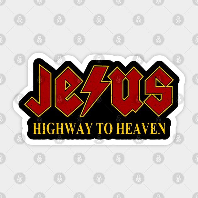 Jesus Rocks Highway to Heaven Sticker by DavesTees